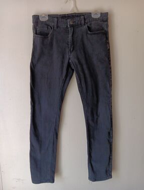 Perruzo Men's denim skinny fit jeans sz 32x30 Black Jeans